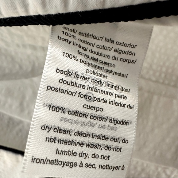 Tommy Hilfiger seersucker white blazer jacket with black piping Size 6 - Picture 13 of 13